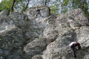 Beginners rock climbing