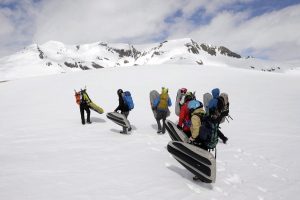 Freeride airboard in the Pyrenees