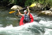 Enjoying the river on a summer holiday