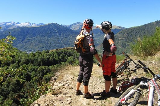 Great views on a womens MTB course in the French Pyrenees