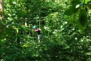 On the high ropes adventure course in French Pyrenees