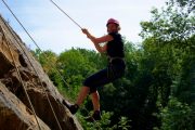 Even mums enjoy rock climbing in the French Pyrenees