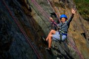 Kids love rock climbing in the Pyrenees