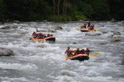 River rafting on the Garonne river in the Pyrenees