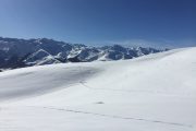 Snowshoeing tracks in the Pyrenees