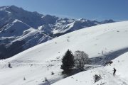 Mountain vistas snowshoeing in the Pyrenees