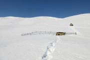 Mountain hut on a snowshoeing holiday