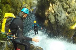 Canyoning on a family adventure holiday