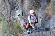 Heading on up the via ferrata in the Pyrenees