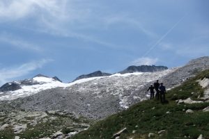 Descending Pic Aneto on a hiking adventure