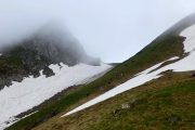 Hiking over the pass on the Freedom Trail Ariege Pyrenees