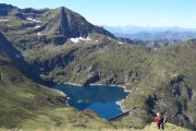 Hiking down to Etang Araing in French Pyrenees