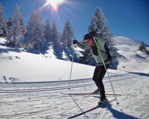 Skating style cross country skiing