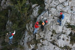 Via ferrata on a stag activity adventure weekend