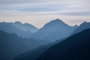 Dusk in the Pyrenees mountains