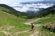 Descending on a trail running holiday