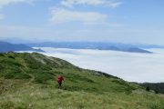 Mountain running above the clouds