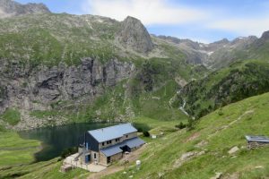 Typical environment of a mountain refuge in Pyrenees