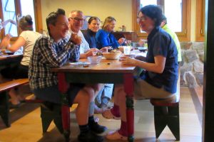 Eating is a communal affair at a mountain refuge