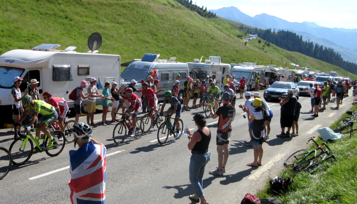 Watching the Tour de France in the Pyrenees