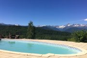 Swimming pool at a horse riding holiday overnight accommodation