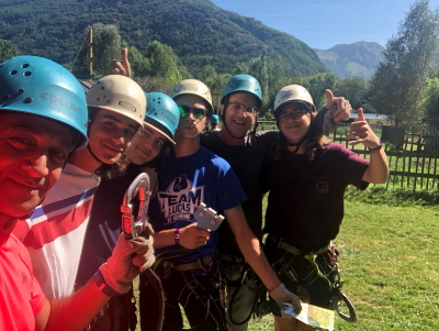 High ropes adventures single parent dads adventure holiday in the Pyrenees