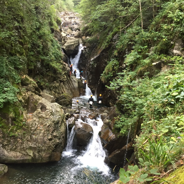 Canyoning on a family multi activity holiday in the Pyrenees