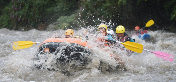 River rafting on a family multi activity adventure holiday