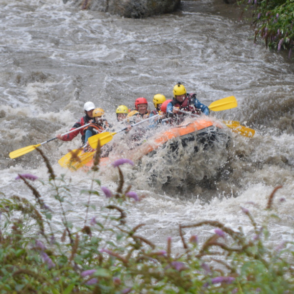 River rafting on a family multi activity adventure holiday with teens