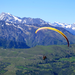 Paragliding on a family adventure holiday