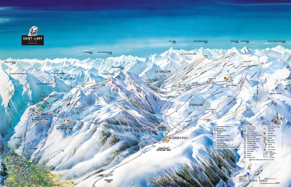 Map of the slopes at Saint-Lary Soulan ski resort