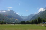 Paragliding with mountain views