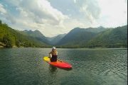 Meditative SUP with mountain views