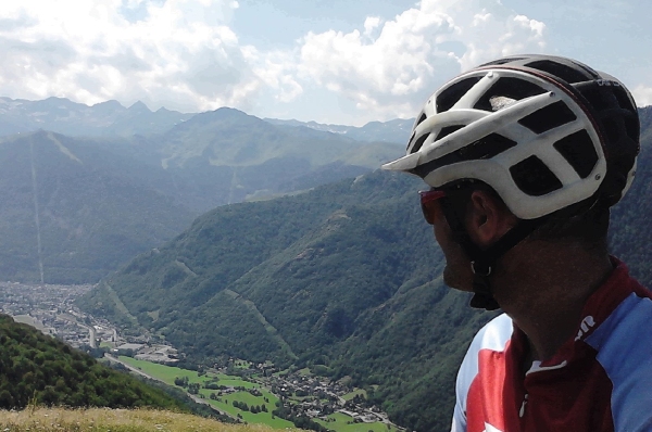 Ian exploring local Pyrenees mountain biking routes