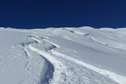 Ski touring in fresh powder