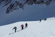 ski touring course skinning up