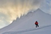 man snowshoeing in the Pyrenees