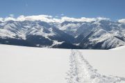 snowshoeing tracks in the Pyrenees